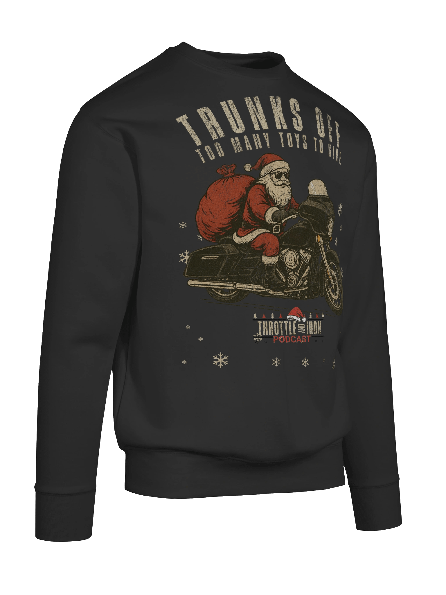 Throttle and Iron “Trunks Off” Christmas Sweatshirt (HD) product image (65)