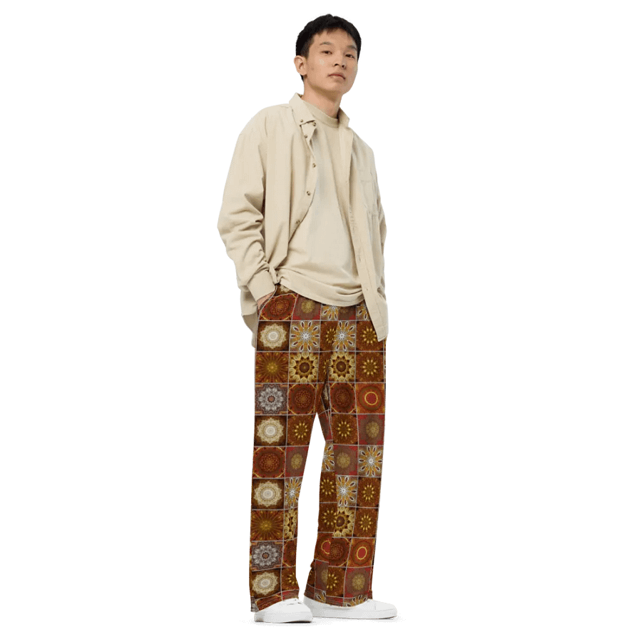 Gold Crazy Quilt Wideleg Pants product image (3)