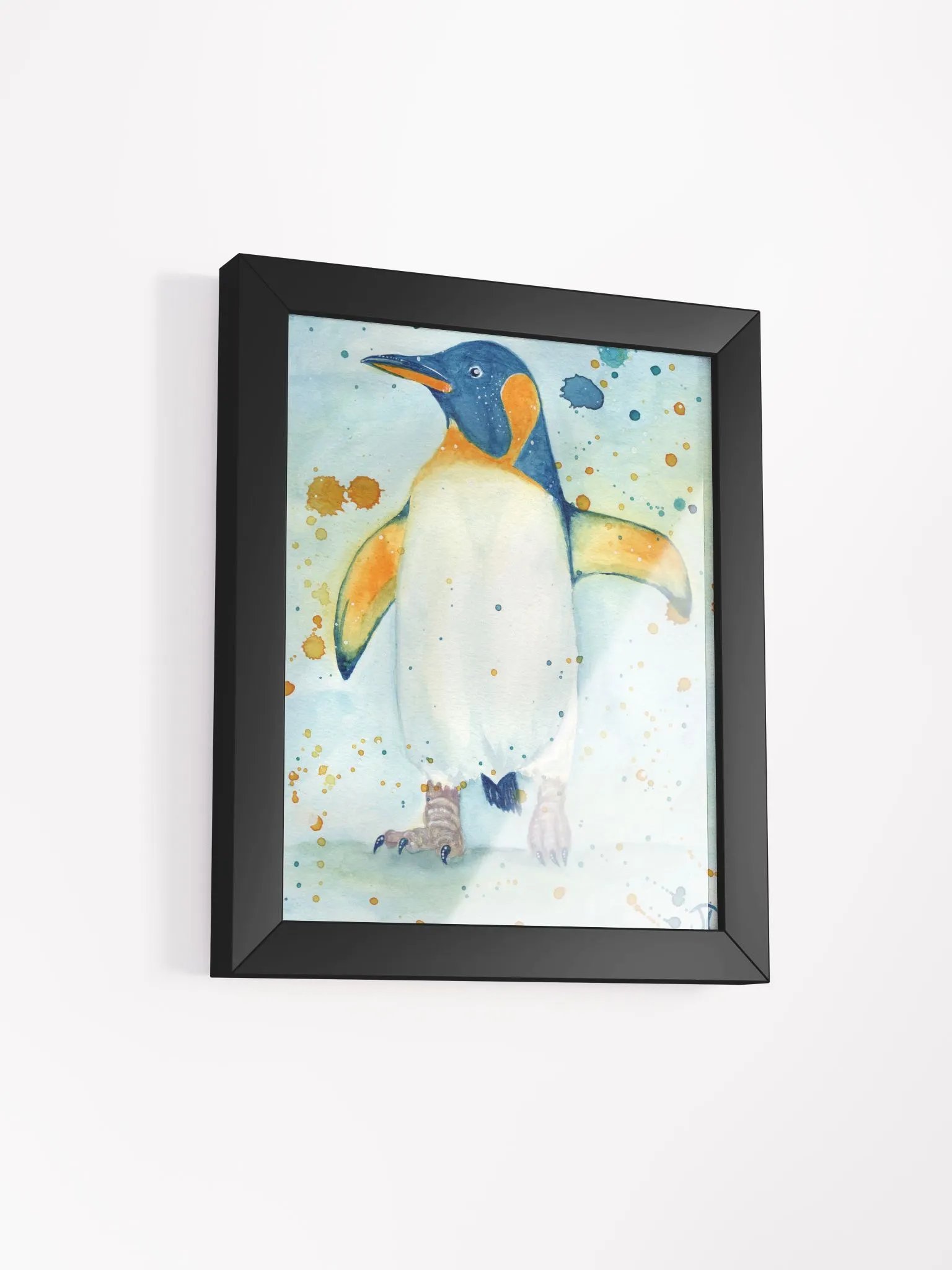 Whimsical Penguin Watercolor Framed Poster product image (2)