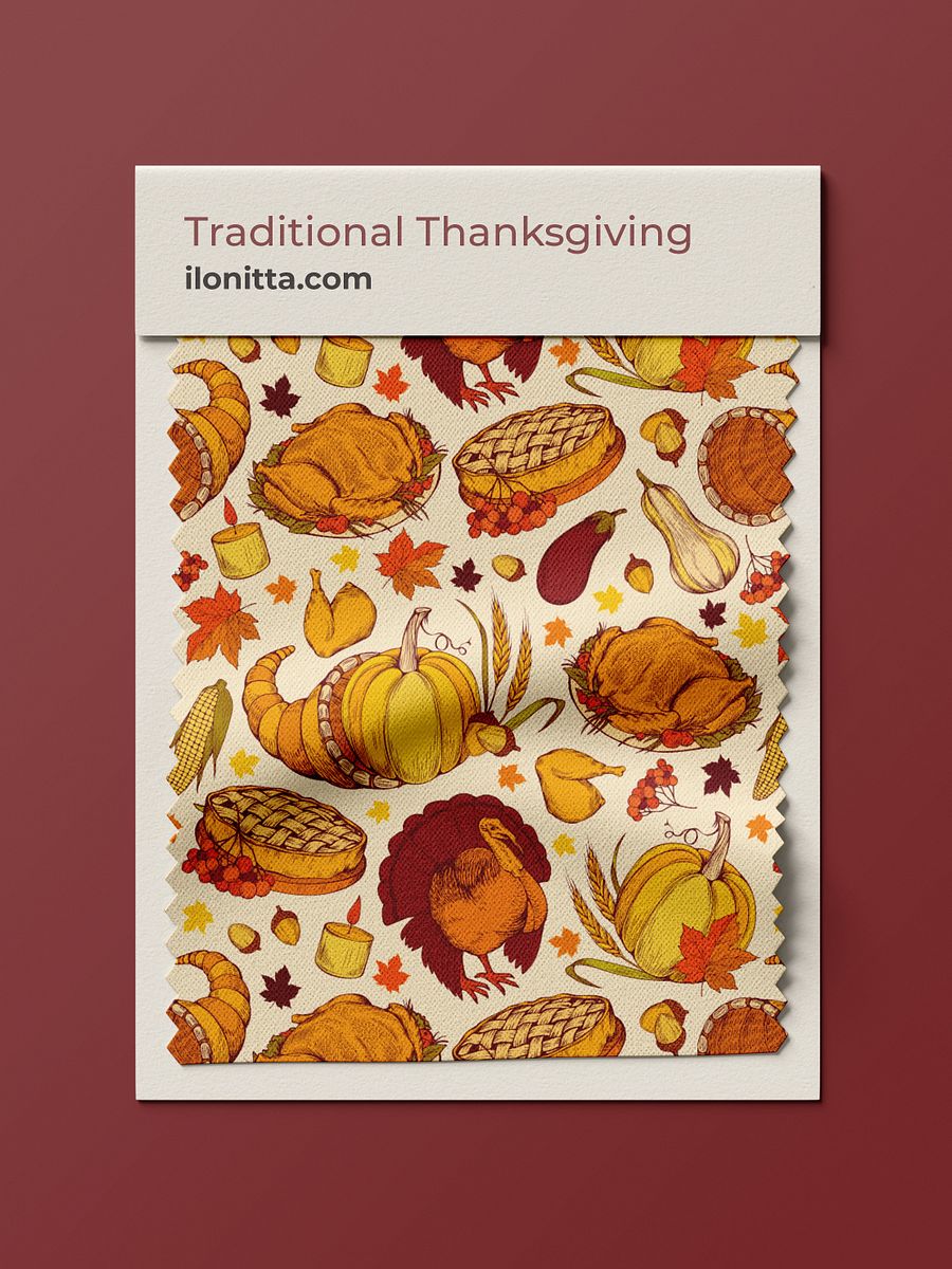 Traditional Thanksgiving Single Seamless Pattern product image (4)