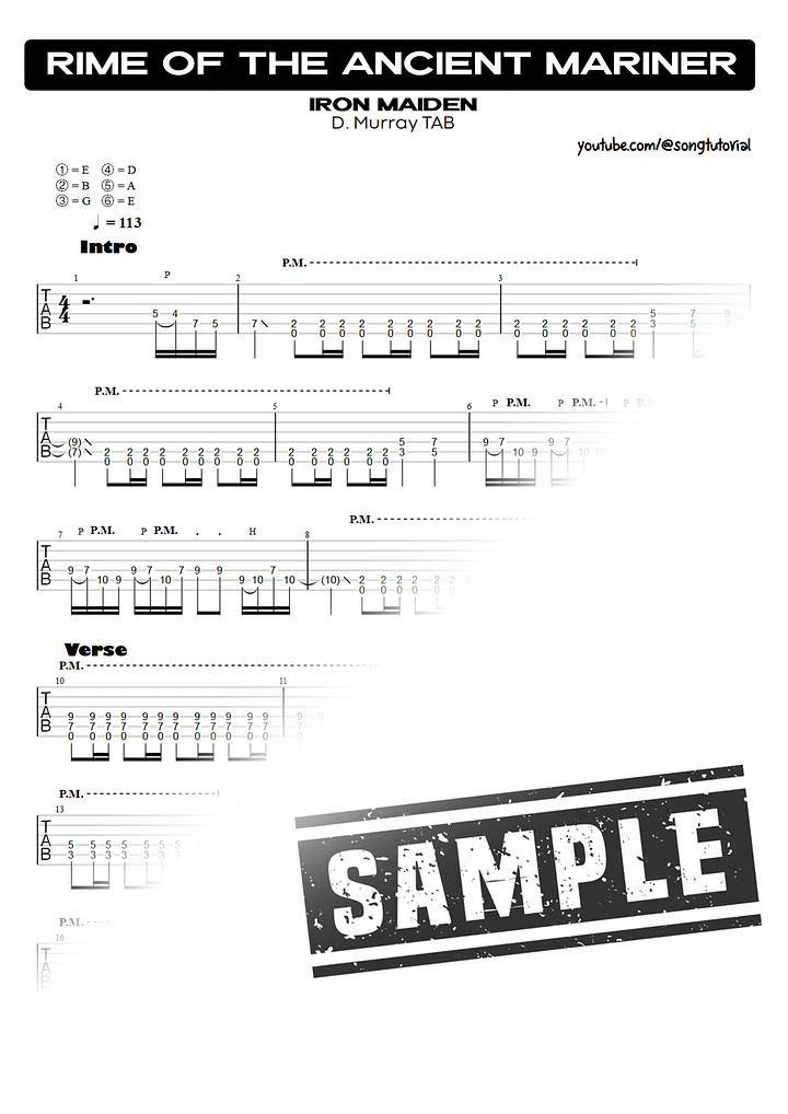 Rime of the Ancient Mariner PDF TAB + Backing Track MP3 product image (2)