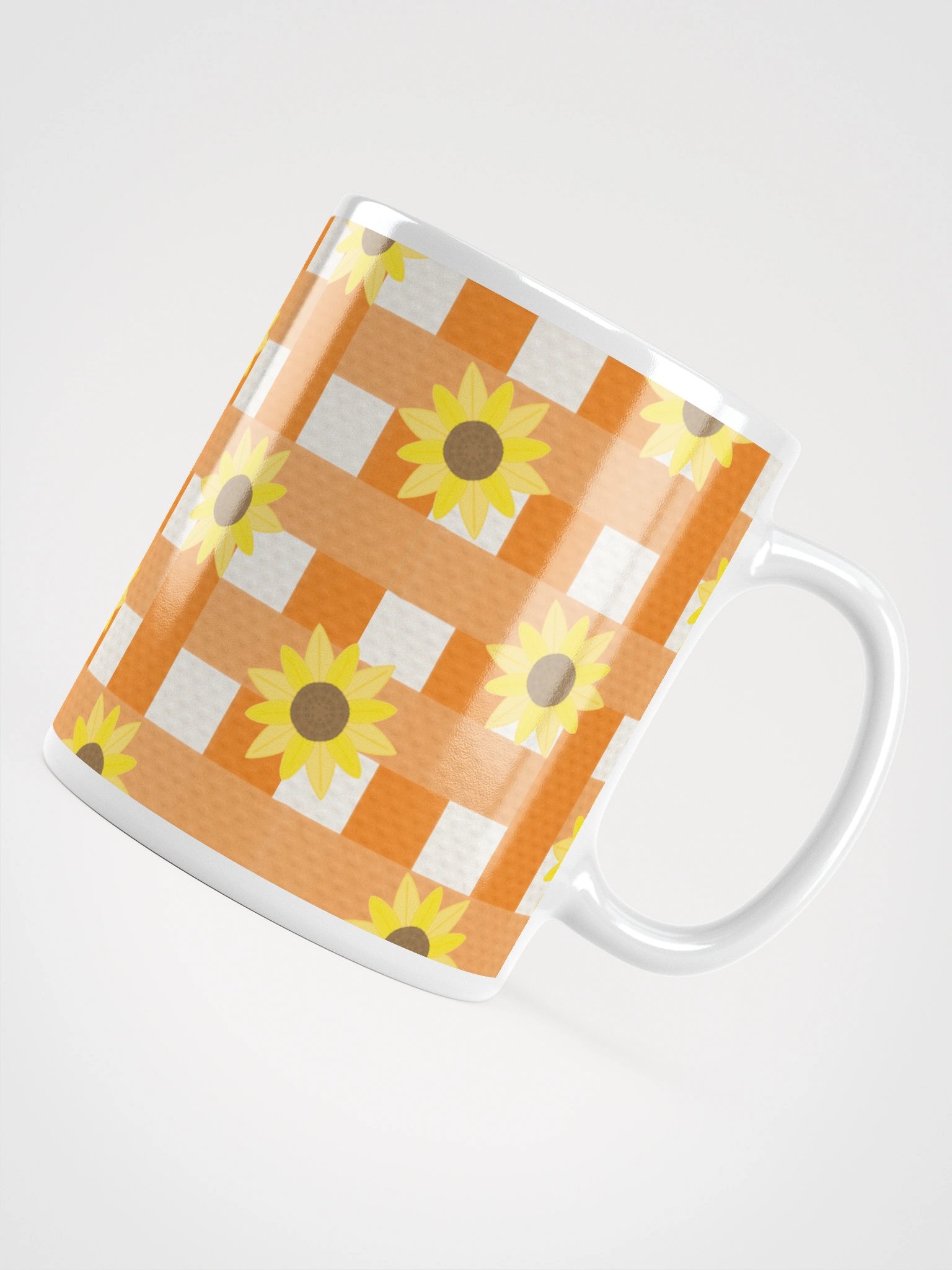 Sunflower Gingham in Orange Mug product image (6)