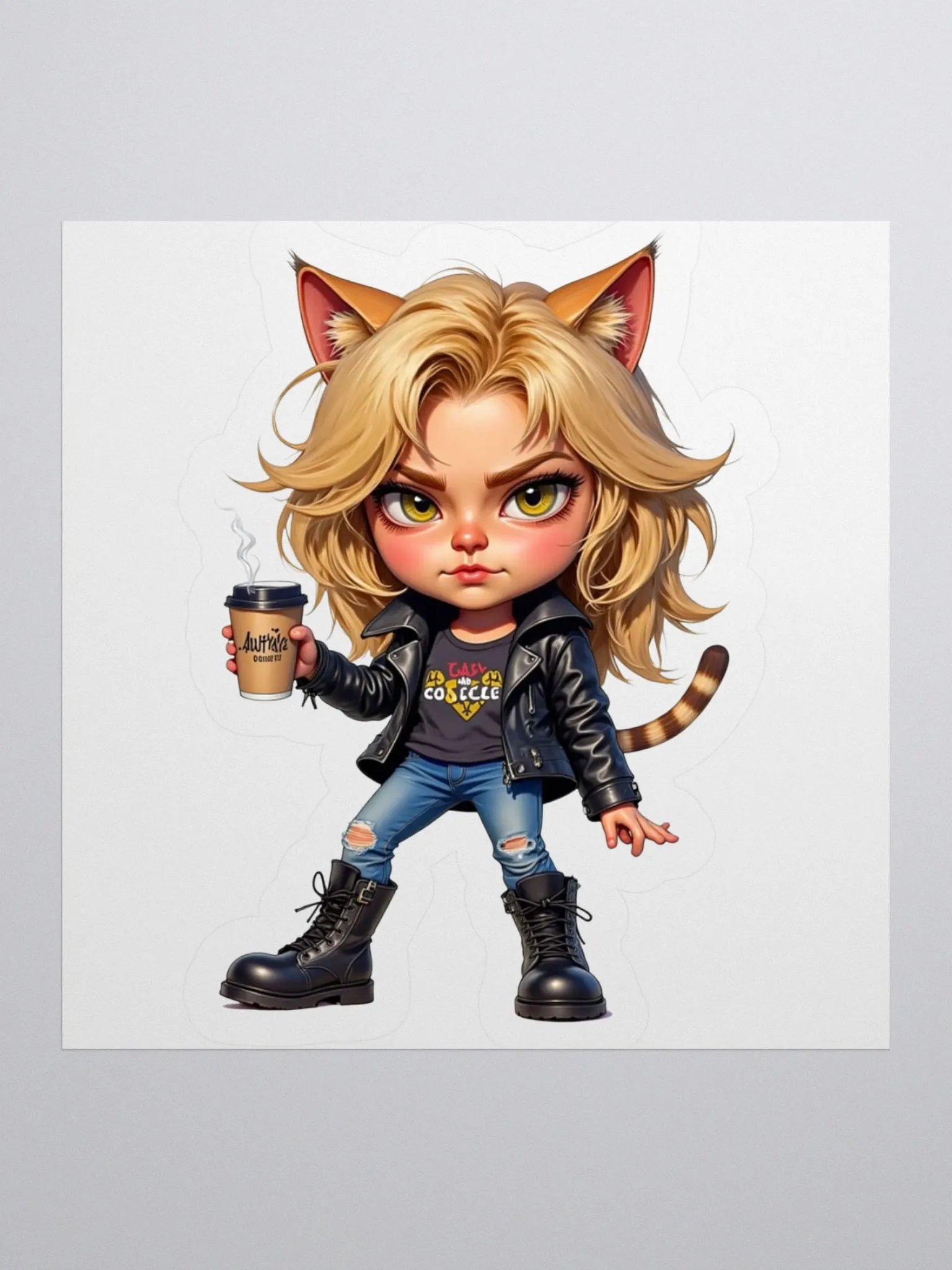 Blond Cat Coffee Break Sticker Set product image (2)