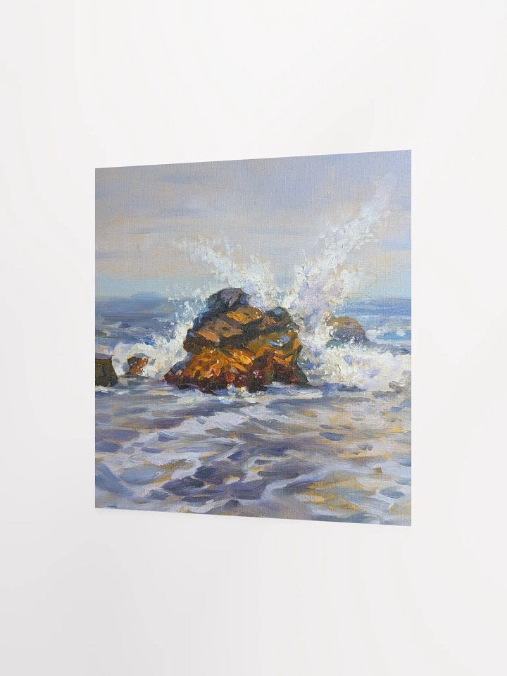 Rocks and waves on the beach-Oil Painting Paper Poster product image (9)