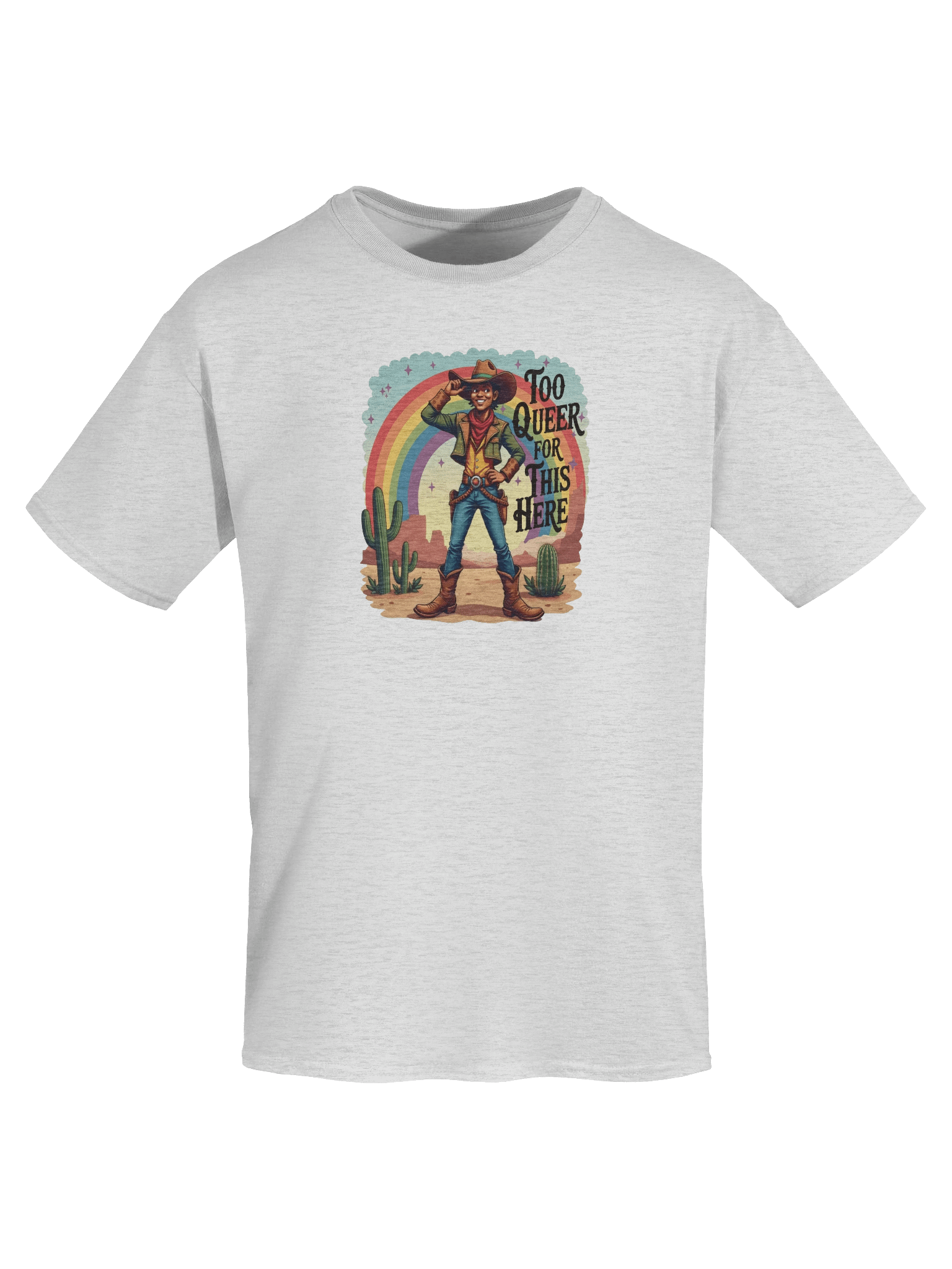 Cowboy Too Queer For This Here Light Version Unisex Heavyweight Graphic T-Shirt product image (1)