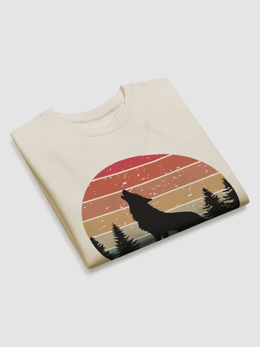Howling Wolf In The Woods Retro Sunset Sweatshirt product image (31)