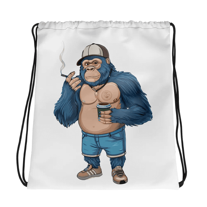 Blue Gorilla Drawstring Bag product image (1)