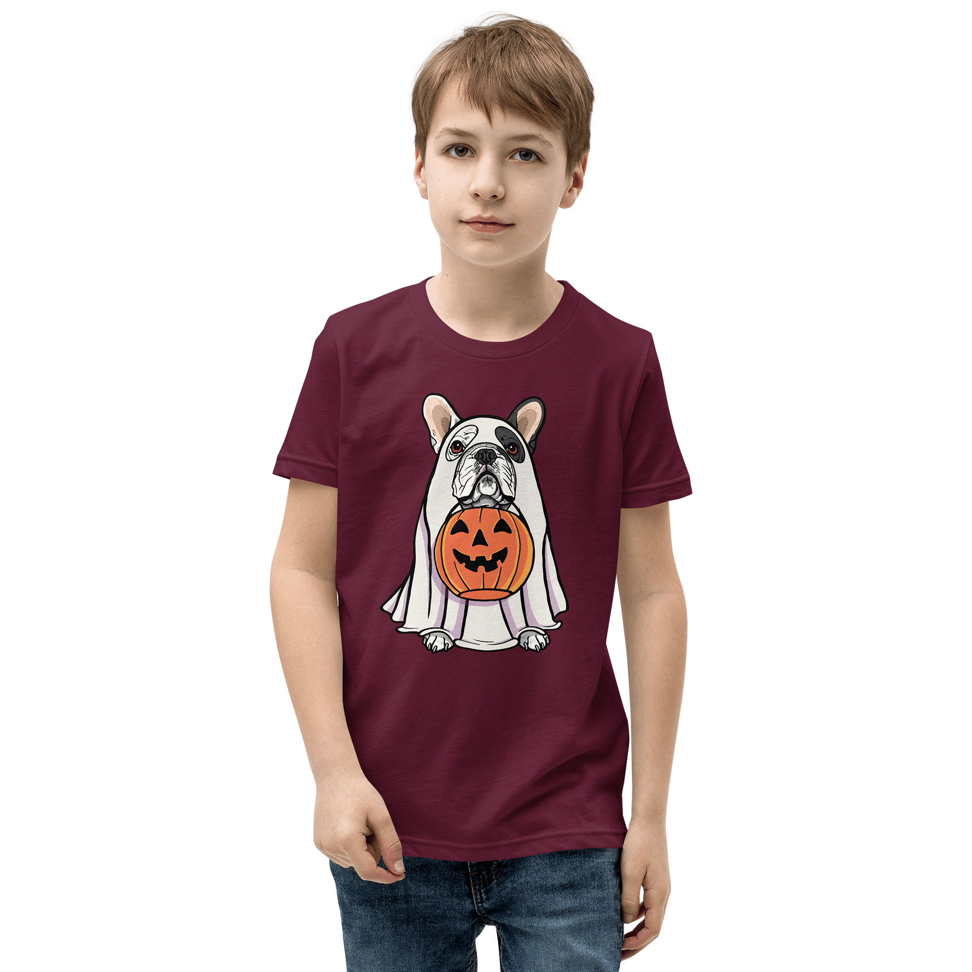 Halloween French Bulldog(Pied) Youth T-Shirt product image (1)