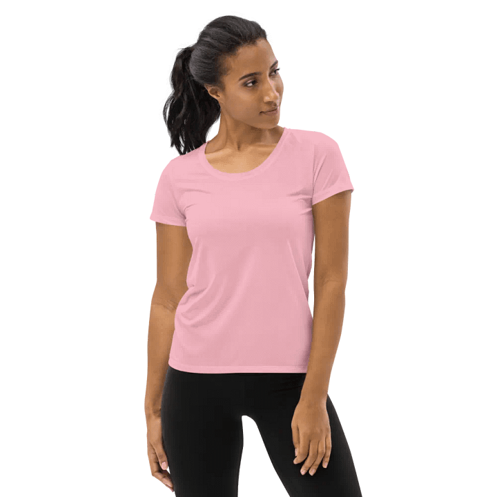 Plain Color Pink Athletic T-Shirt product image (1)