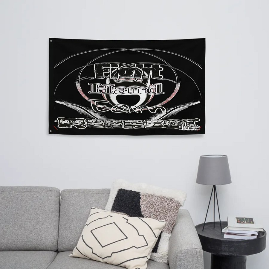 Fight Hard Earn Respect - Black - Flag product image (8)