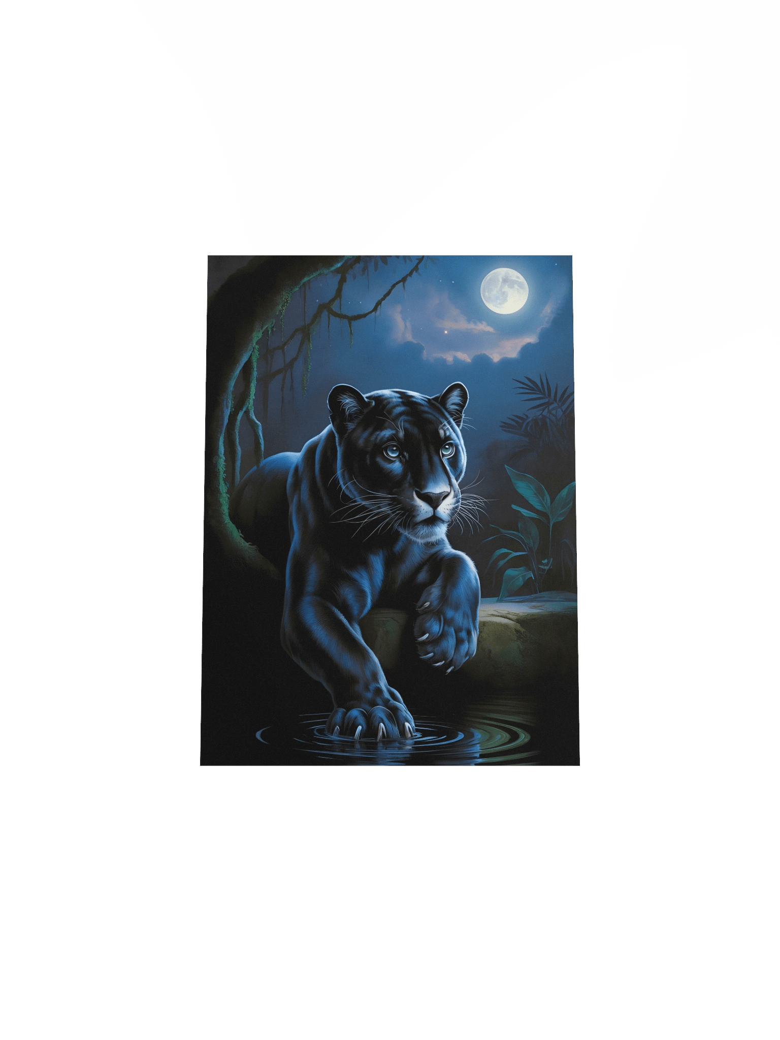 Moonlit Black Panther Poster – Mystical Night Jungle Wall Art product image (5)