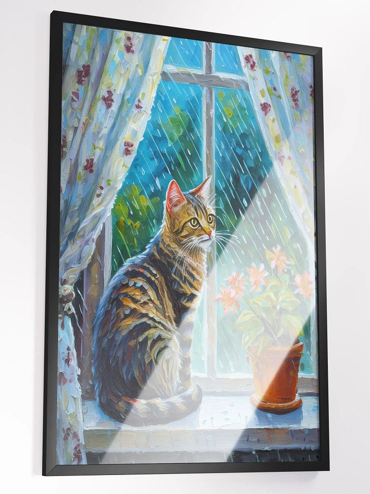 Cat at the Window – AI-Generated Digital Art in Oil Painting Style product image (2)