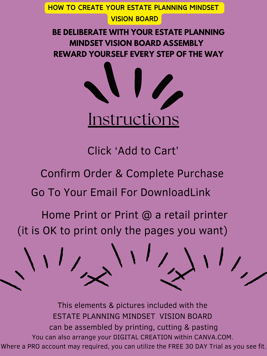 SMART MOMS ESTATE PLANNING MINDSET VISION BOARD KIT 2024-2025 product image (4)
