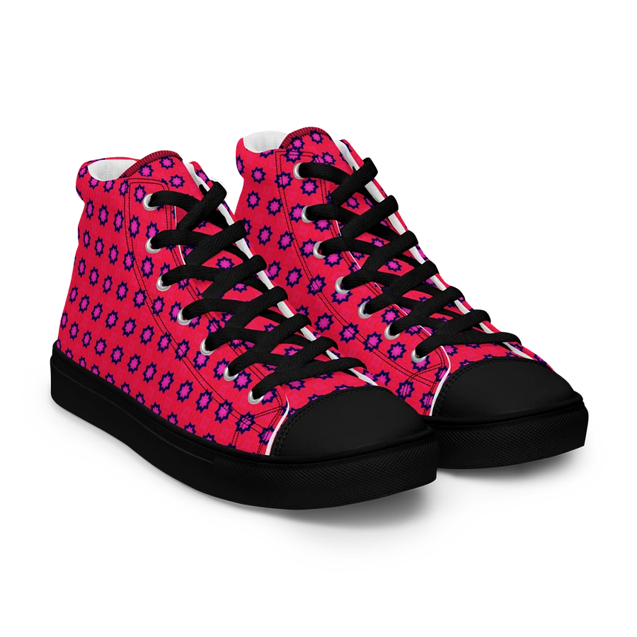 Abstract Red Men's Canvas Shoes High Tops product image (38)