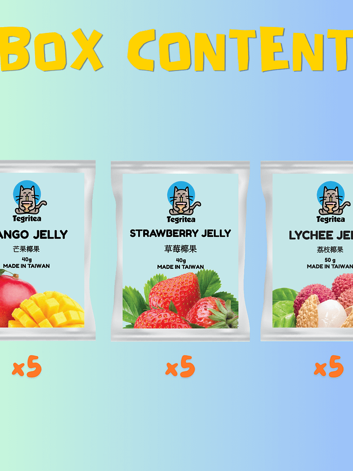 Strawberry/Mango/Lychee Assorted BBT Jelly (15 Servings) product image (2)