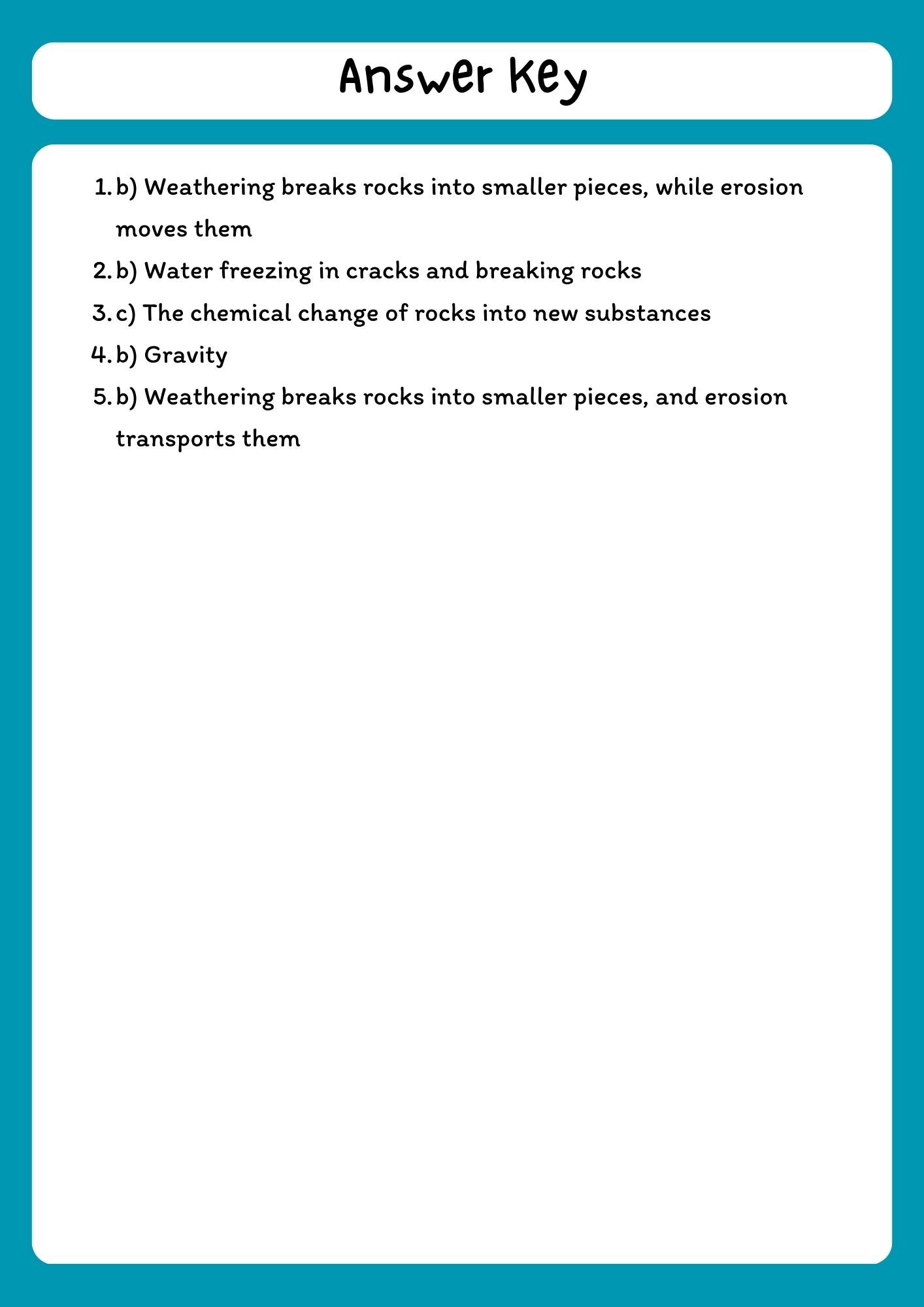 Weathering and Erosion Reading Comprehension with Questions product image (3)