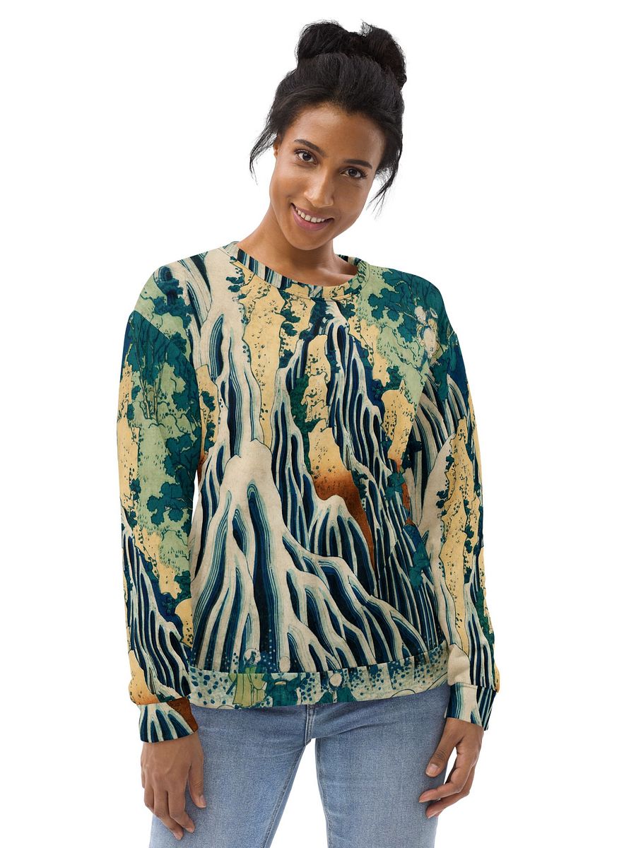Kirifuri Falls at Mount Kurokami All-Over Print Recycled Unisex Sweatshirt product image (3)