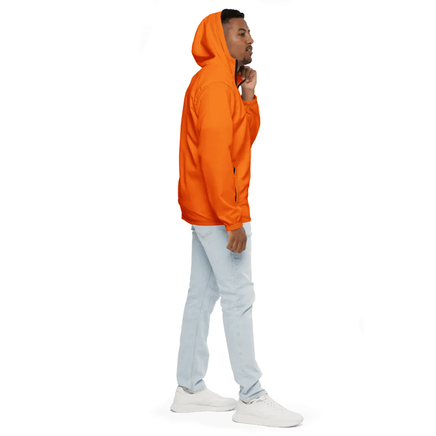 Plain Color Orange Windbreaker product image (5)