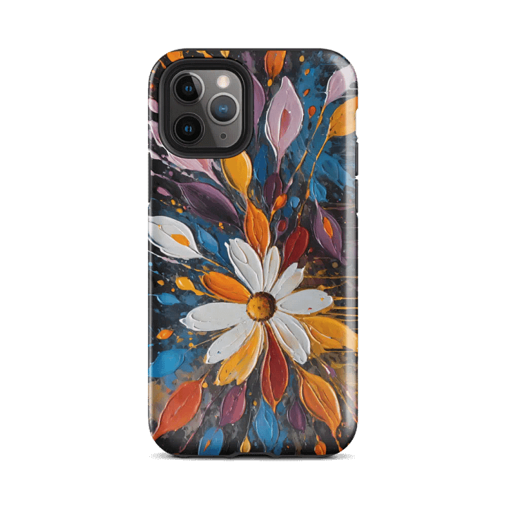 Tough Phone Case for iPhone® - Palette Knife Oil Painting of Colorful Abstract Flowers product image (2)