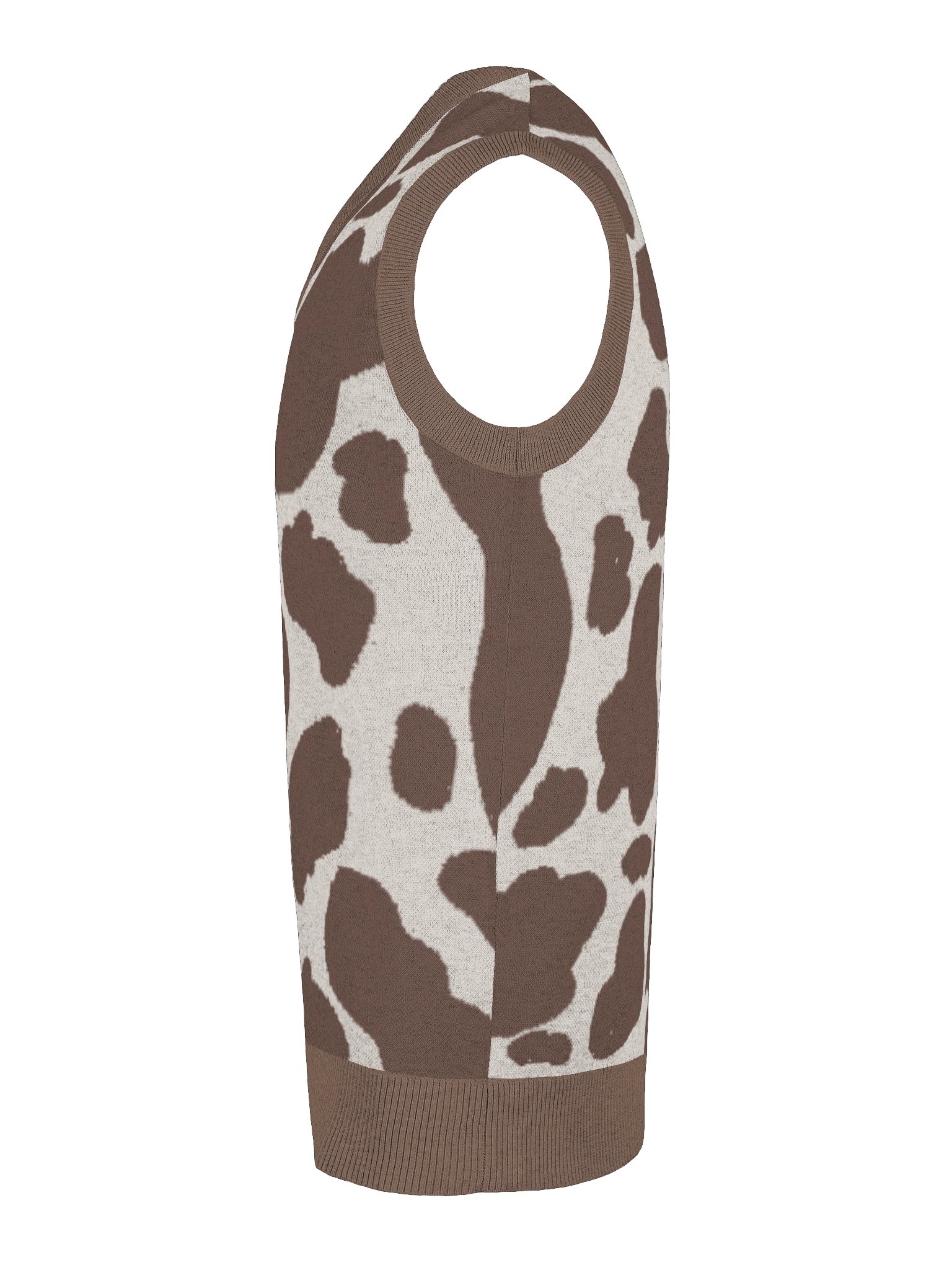 BLVD Cow Print Sweater Vest Brown product image (6)
