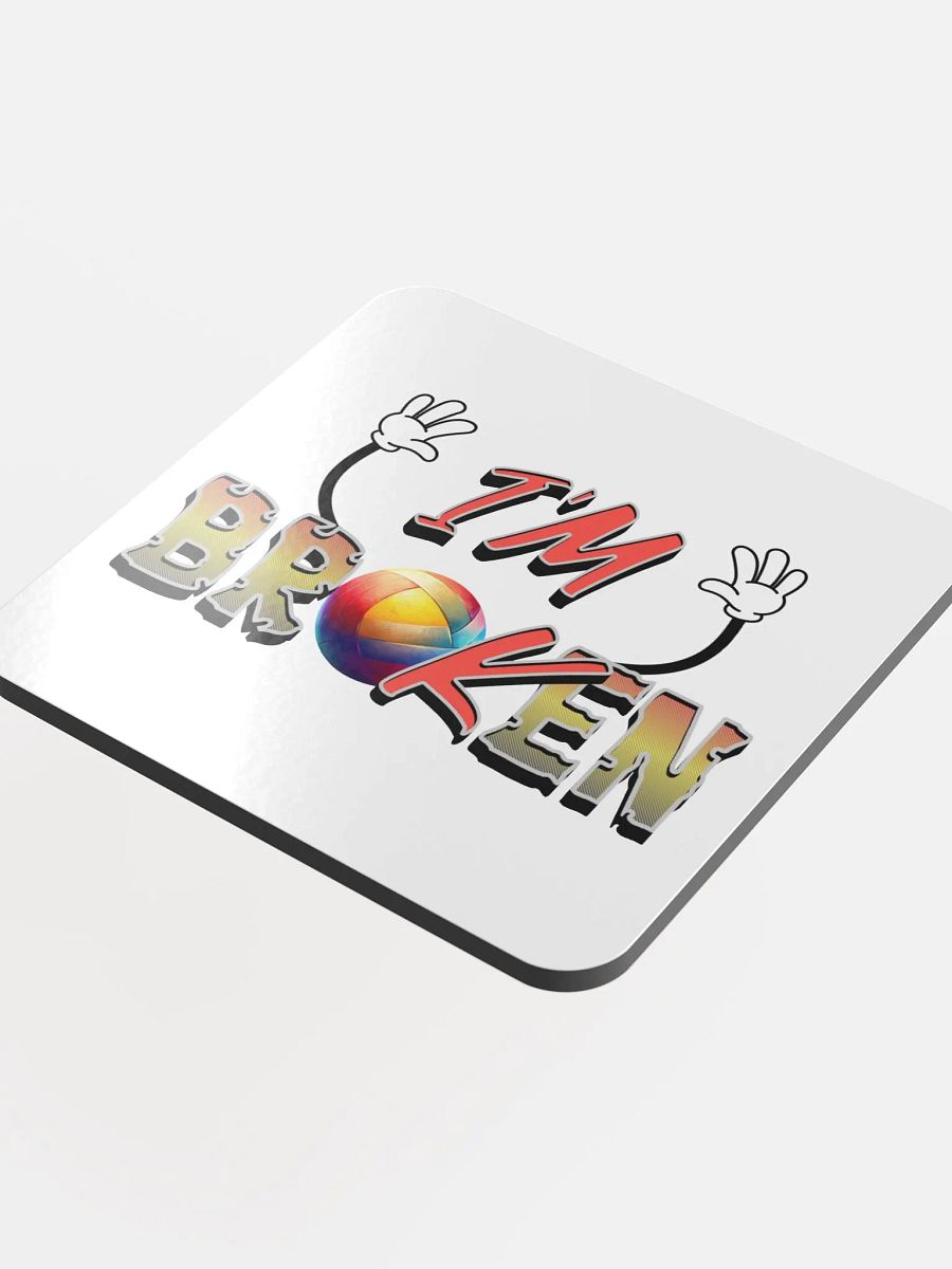 Im Ok Im Broken Volleyball Vibes Glossed Cork Coaster product image (4)