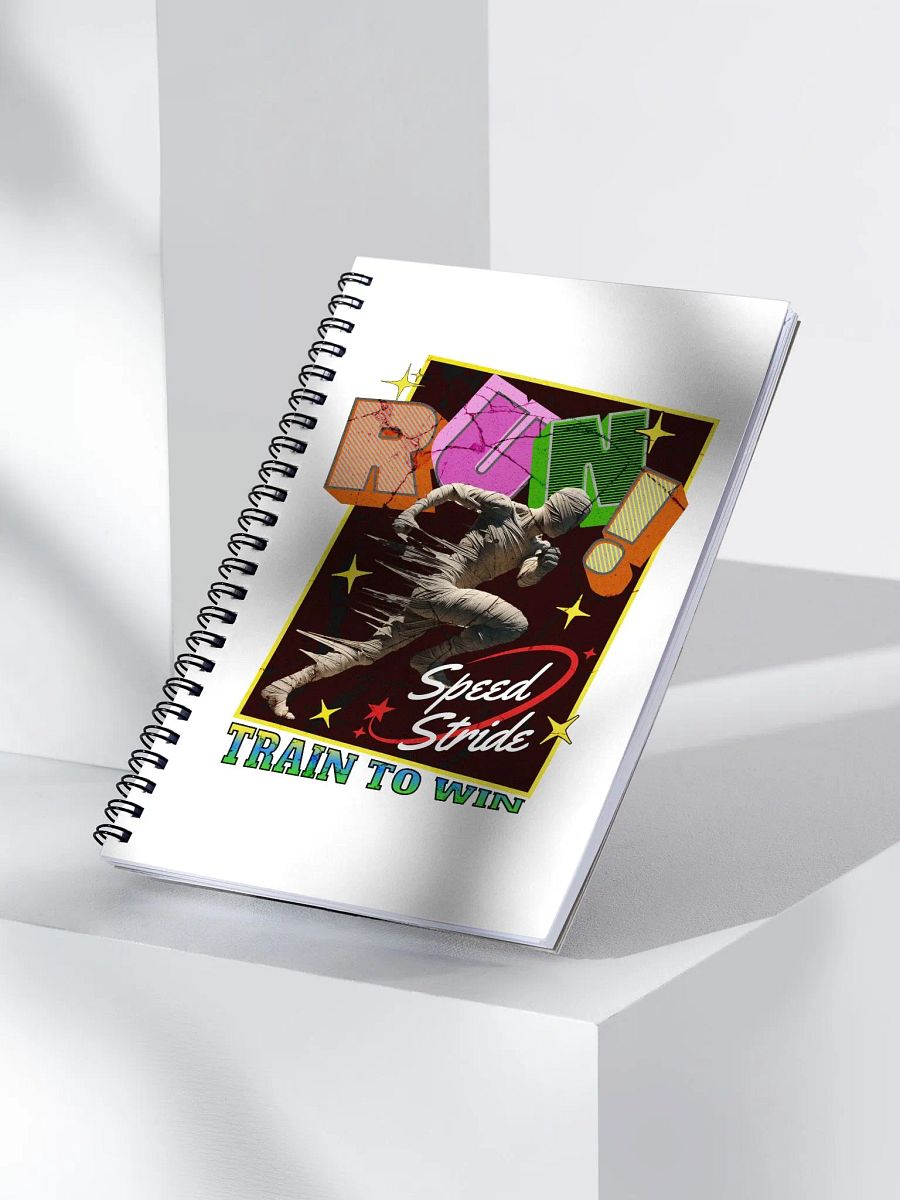 Train To Win Block Letters Run! Speed Stride Spiral Notebook product image (3)