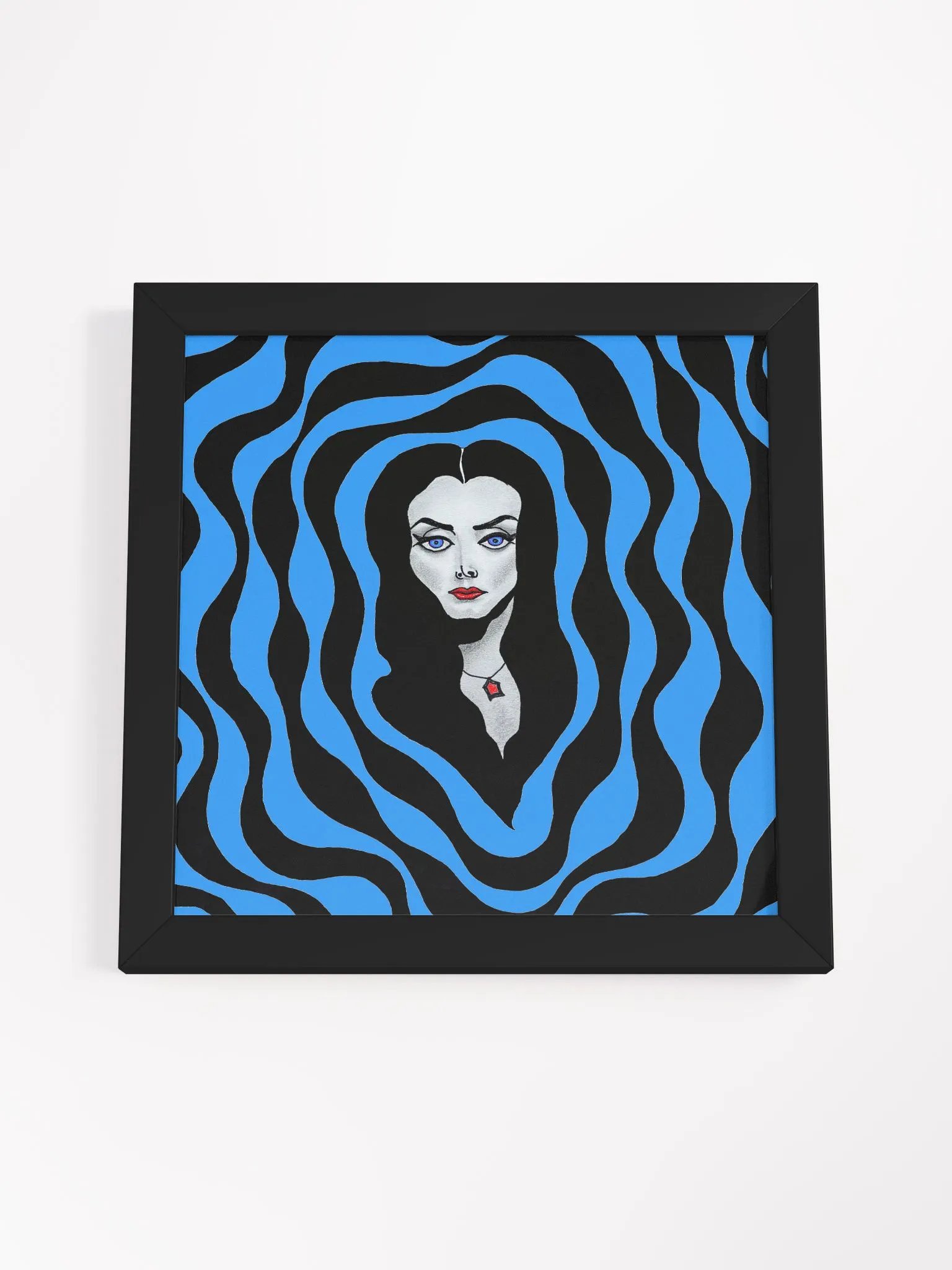 Mezmerizing Morticia in blue framed print product image (4)