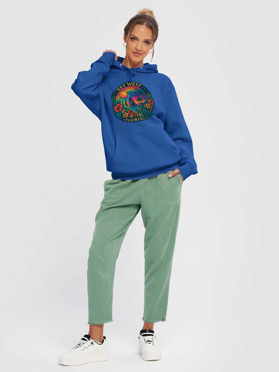 Key West Tropical Conch Republic Hoodie with Ocean Scene product image (5)
