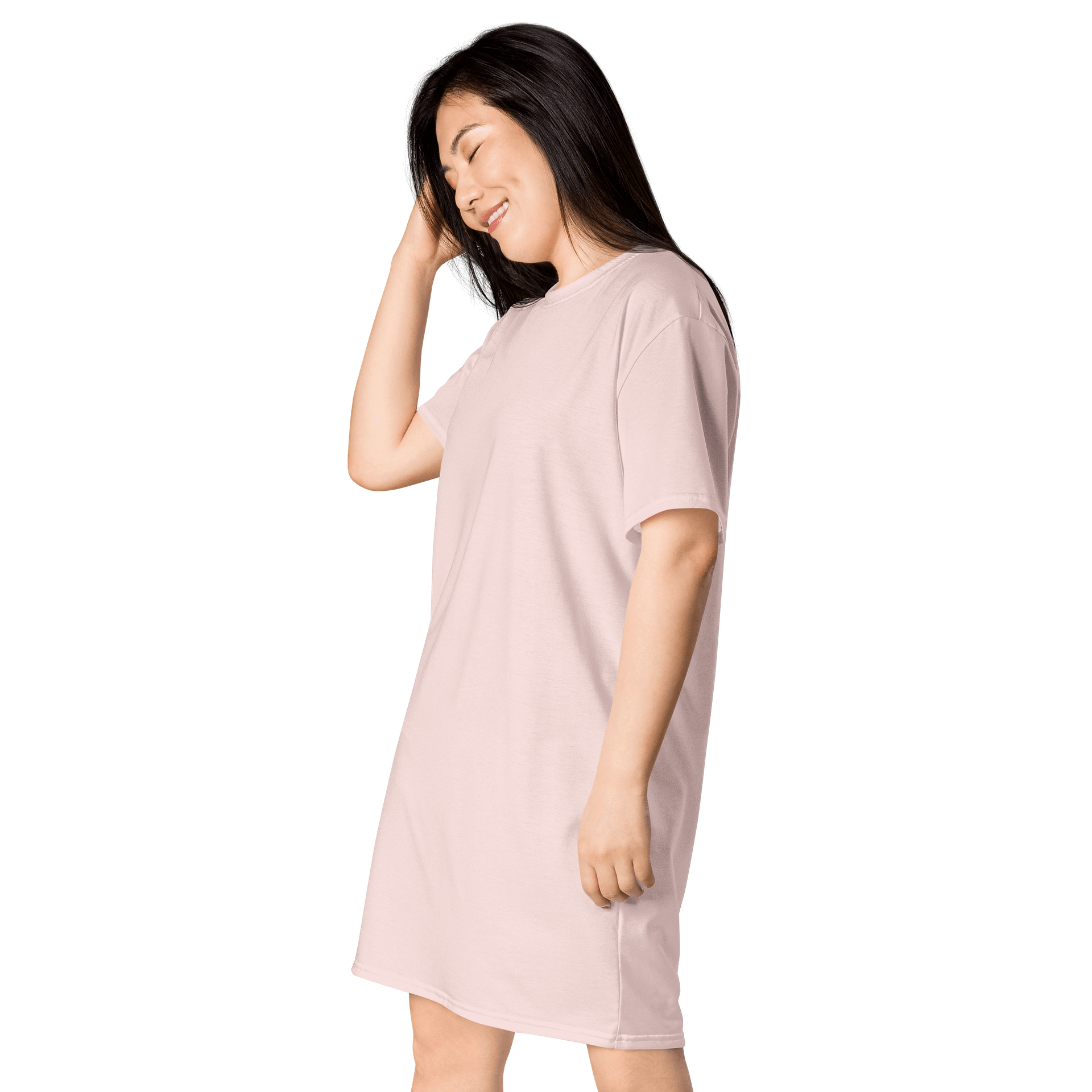 Misty Rose Oversized T-Shirt Dress | Stretchy Fabric | Casual or Formal Style | Sizes 2XS-6XL | Exclusive Design product image (3)