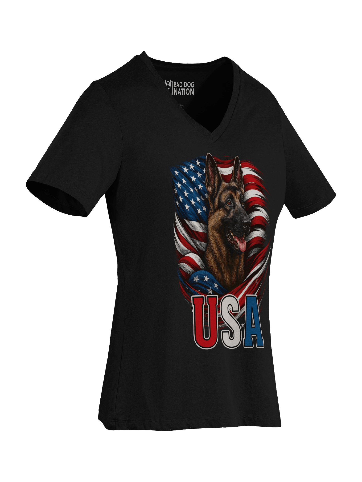 USA German Shepherd V-Neck Tee product image (2)