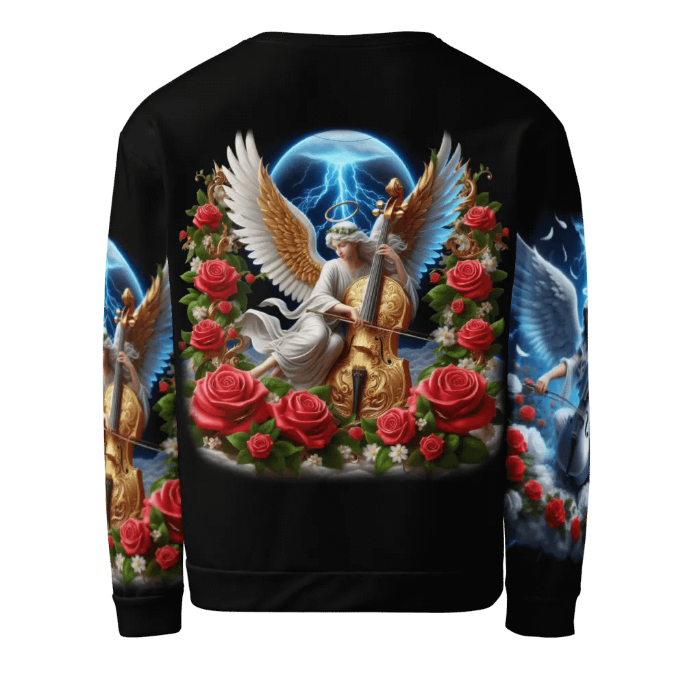 Angels making Music with a Cello - All-Over Unisex Sweatshirt #4 product image (3)