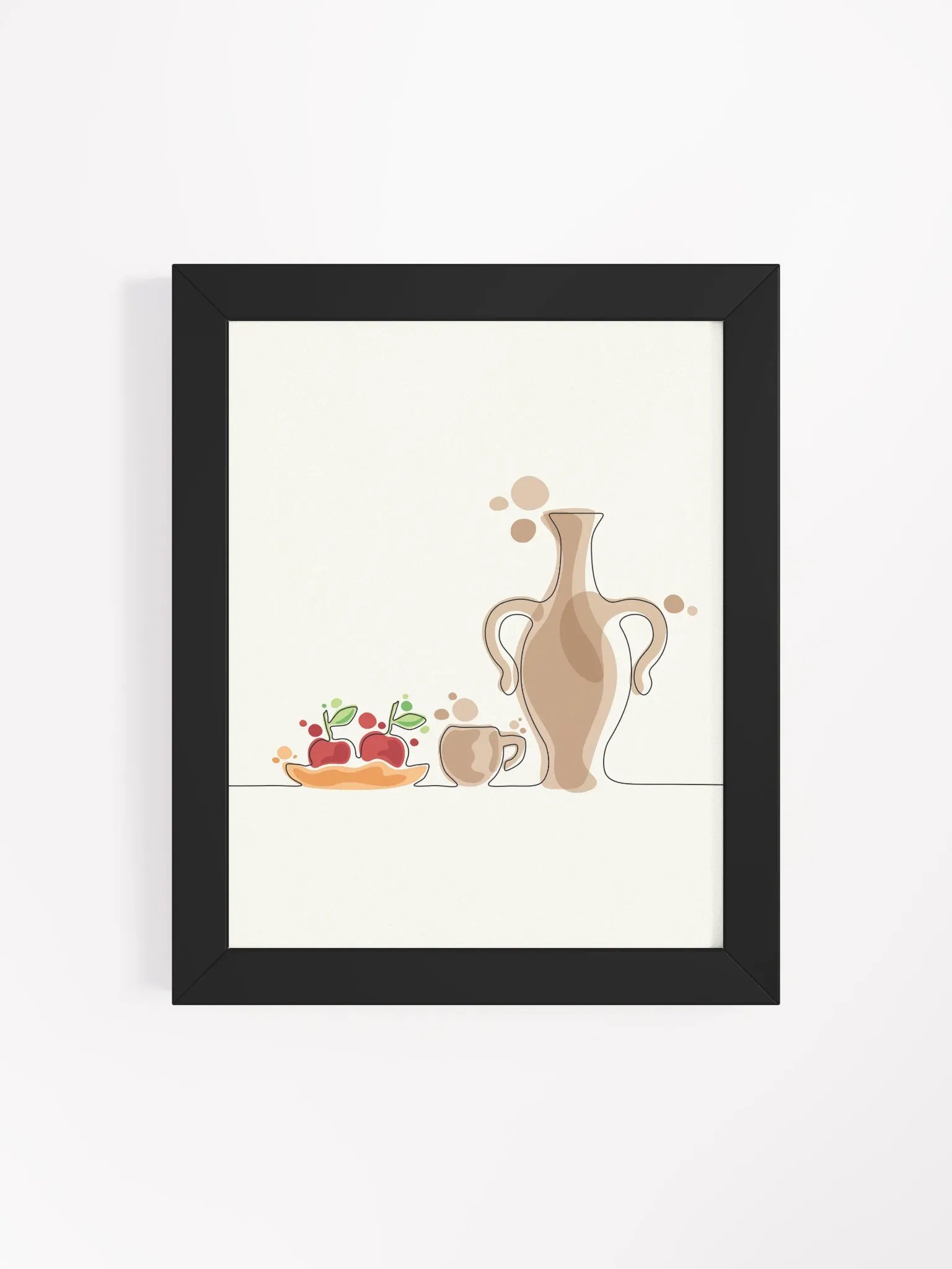 minimalist pottery jar and cup (Framed Poster) product image (31)