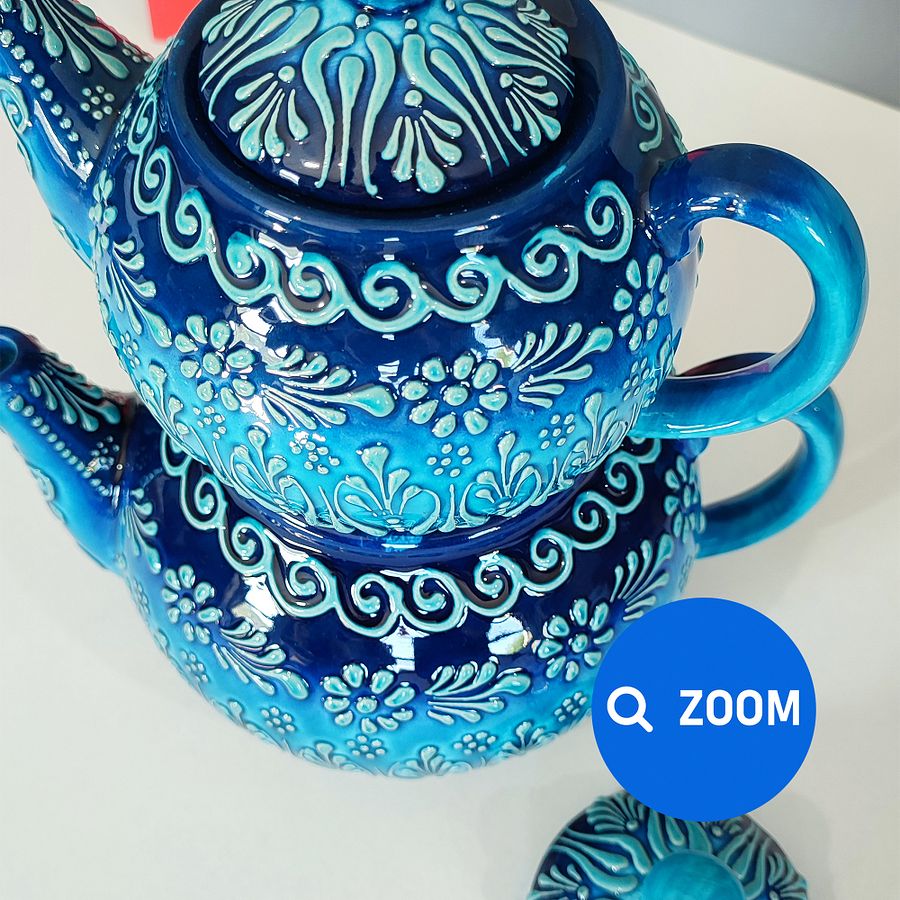 Ceramic turquoise teapot — handmade pottery, handmade ceramic product image (4)