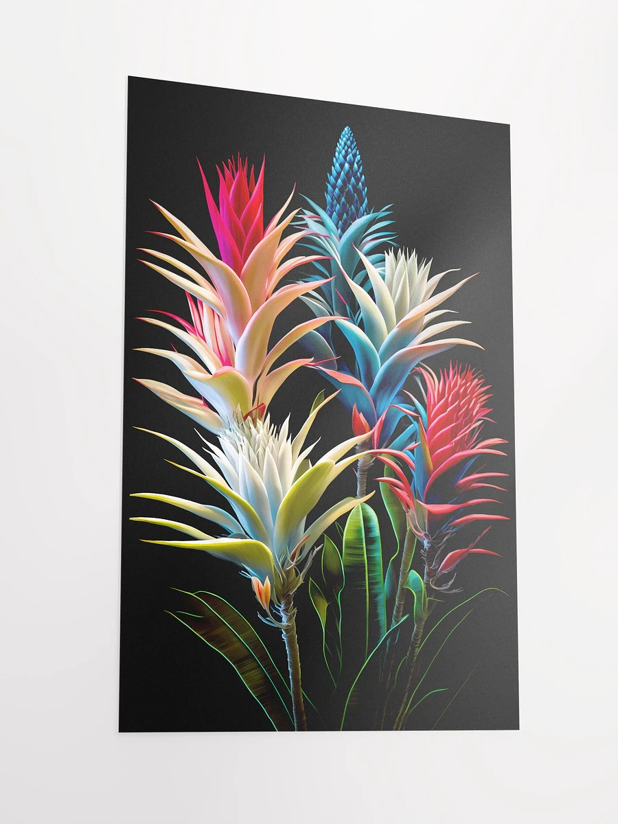 Exotic Aechmea Bromeliads - Vibrant Tropical Flower Art Print Matte Poster product image (4)