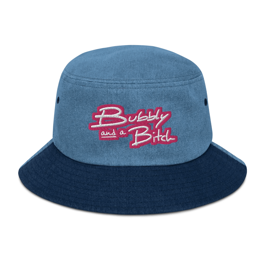 Bubbly and a B*tch (pink bubble design 2) denim bucket hat product image (1)