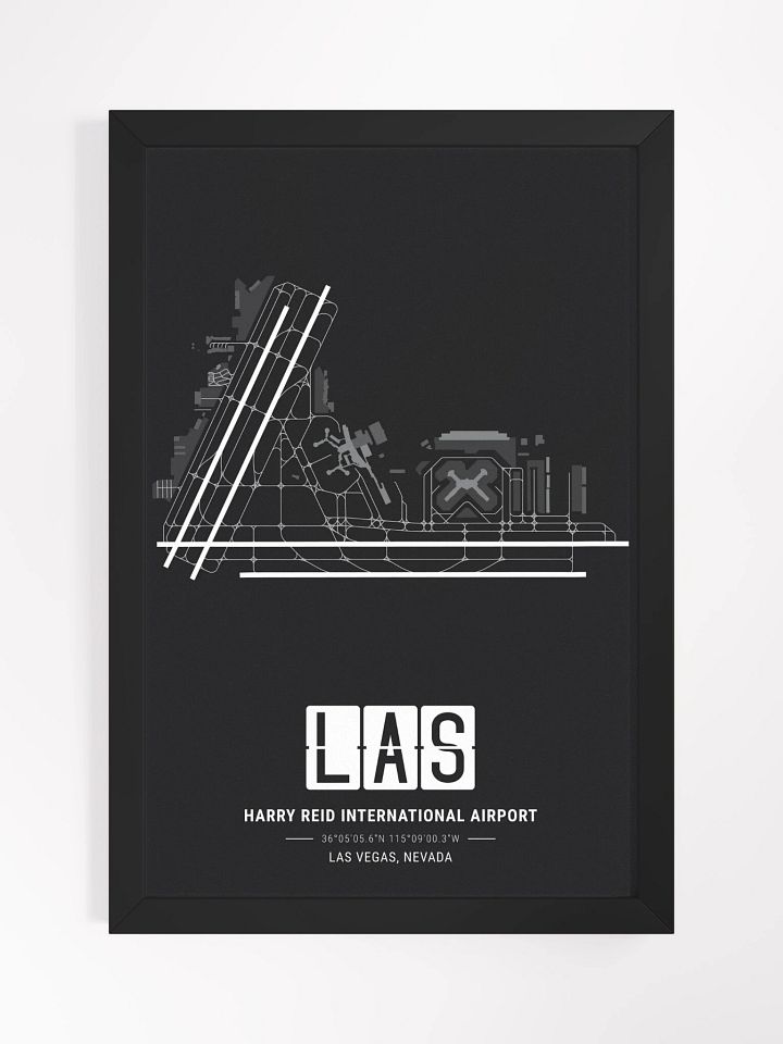 Framed Airport LAS Premium Map On Matt Paper product image (2)