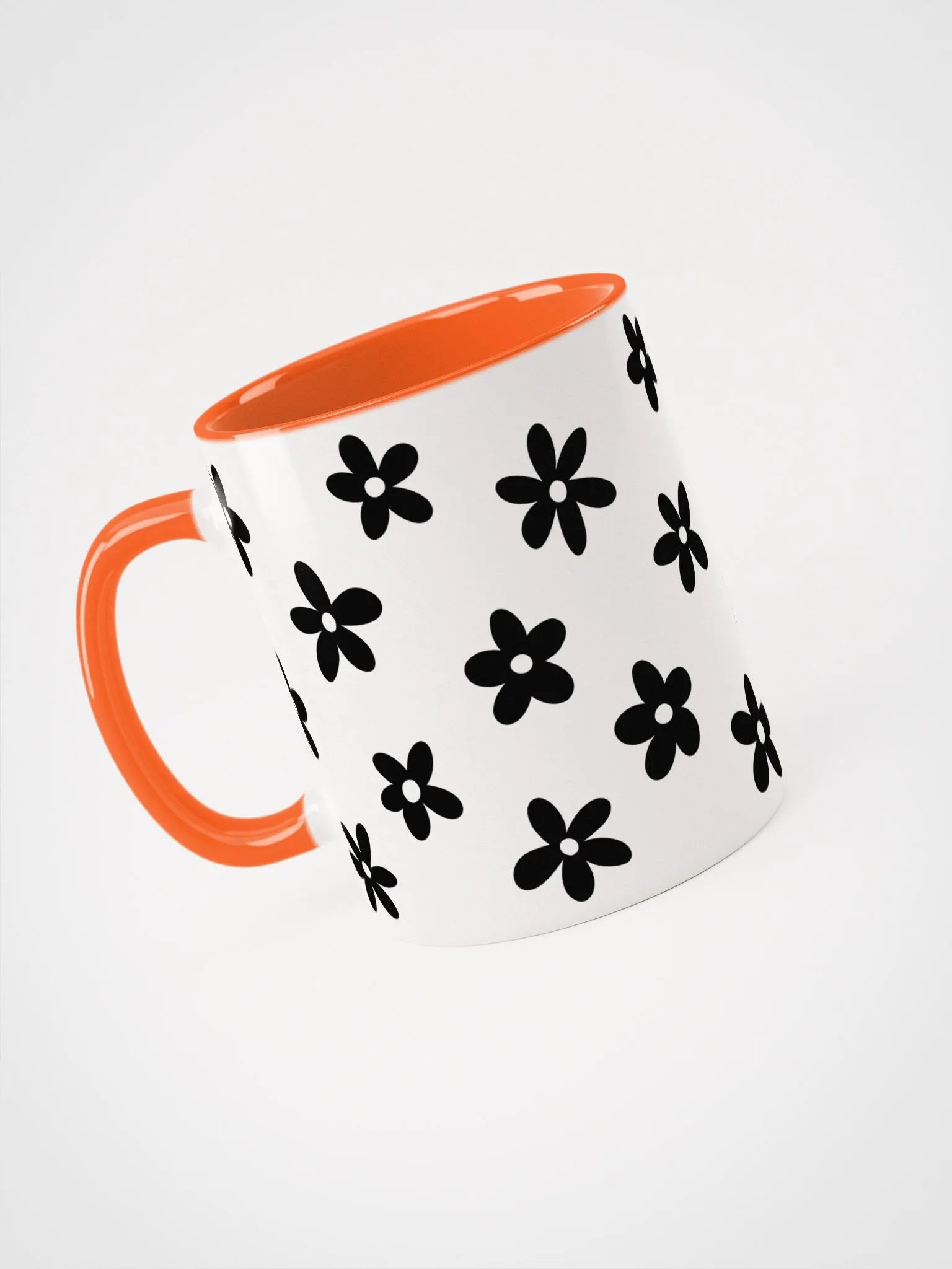 NEW - coloured black floral mug product image (1)