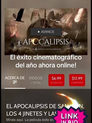 Mírala ahora. Link en bio. #peliculaapocalipsis #apocalipsis #jovenescristianos #onlineshopping 