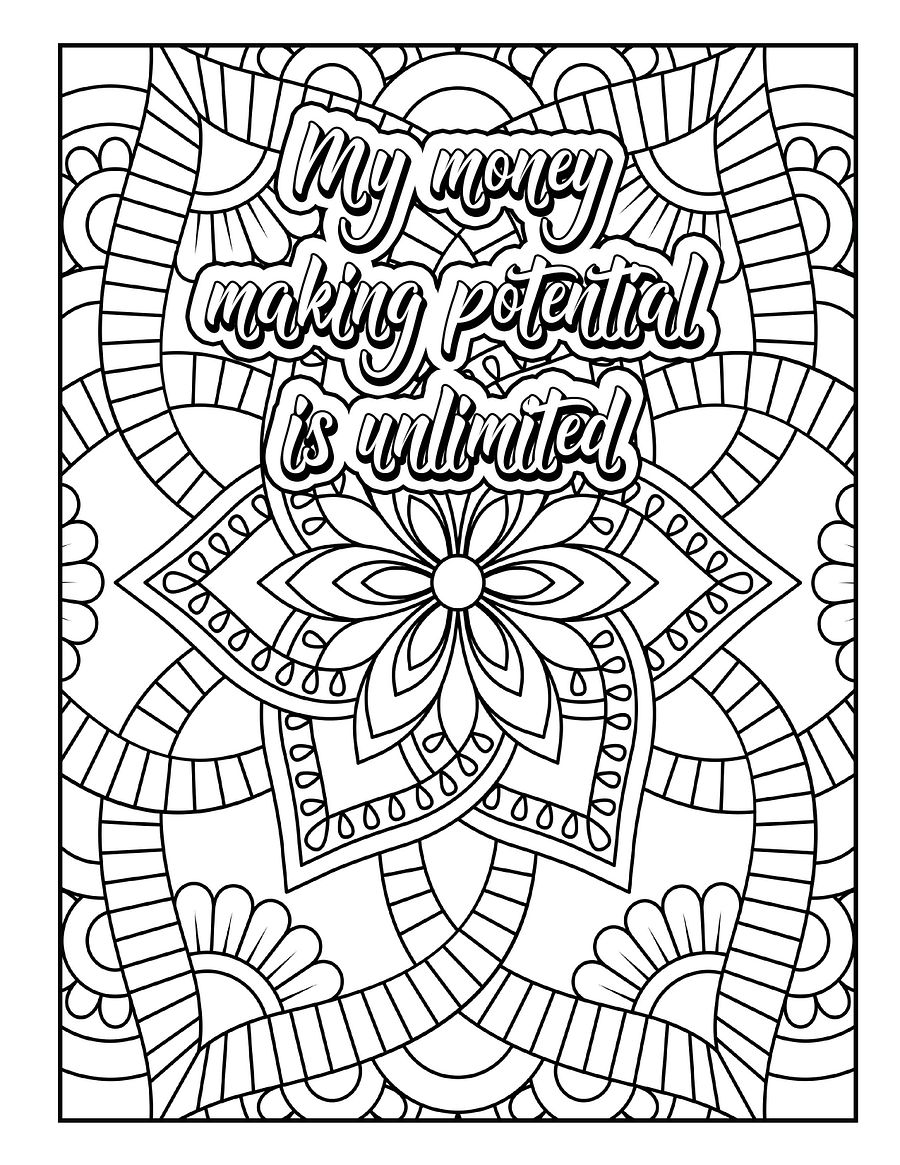 Money Mantra Mandala Coloring Book product image (3)