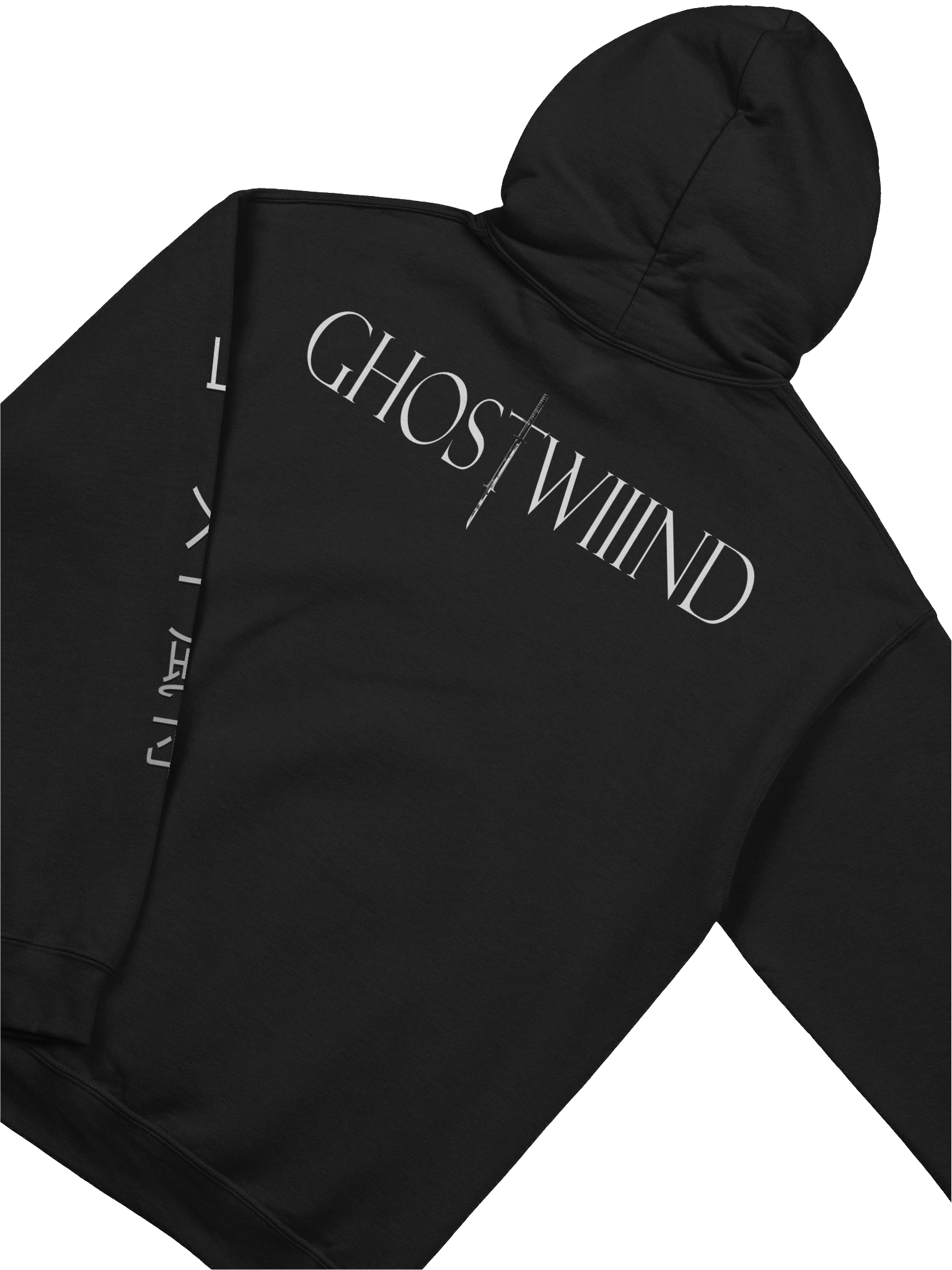 GHOSTWIIIND HOODIE MEDIUM FONT - KANJI SLEEVES product image (3)