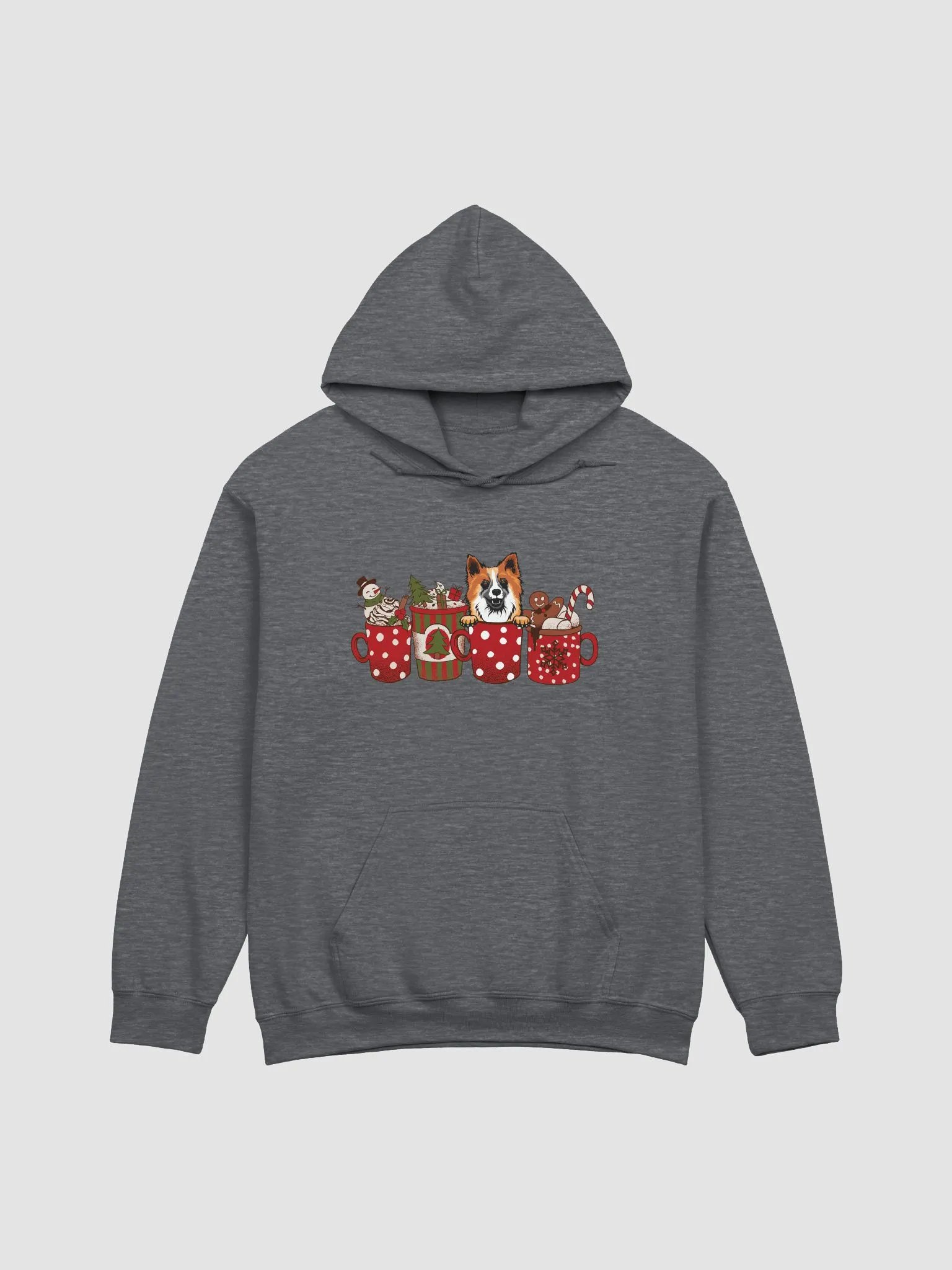 Cute Icelandic Sheepdog in a Christmas Cup Hooded Sweatshirt | Funny Christmas Pup in a Cup product image (4)
