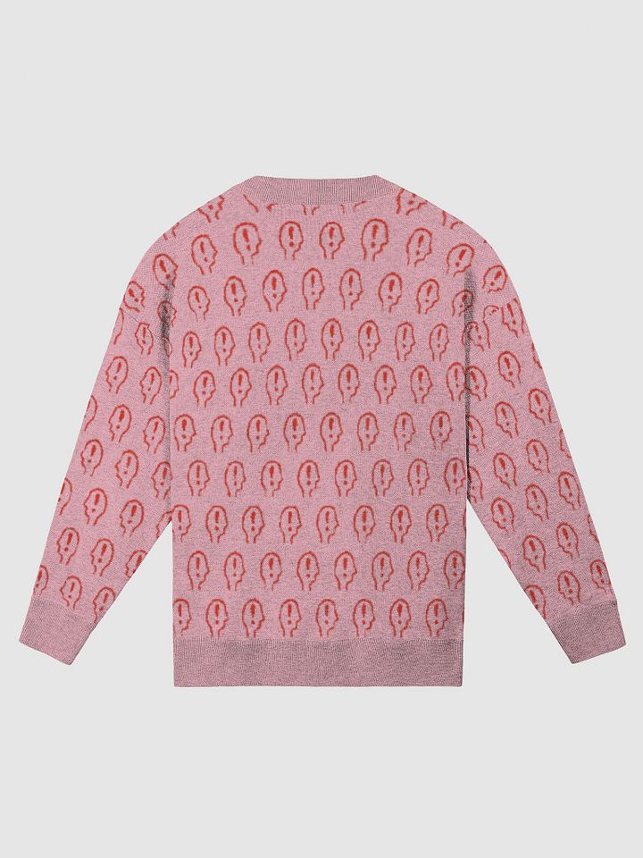 EXCLAIMING MENTALLY (repeating design, pink and red) relaxed knitwear crewneck product image (10)