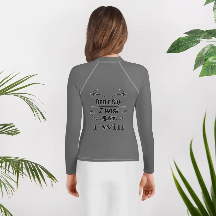 Don't Say I Wish Say I Will - Grey - Youth Rash Guard product image (12)