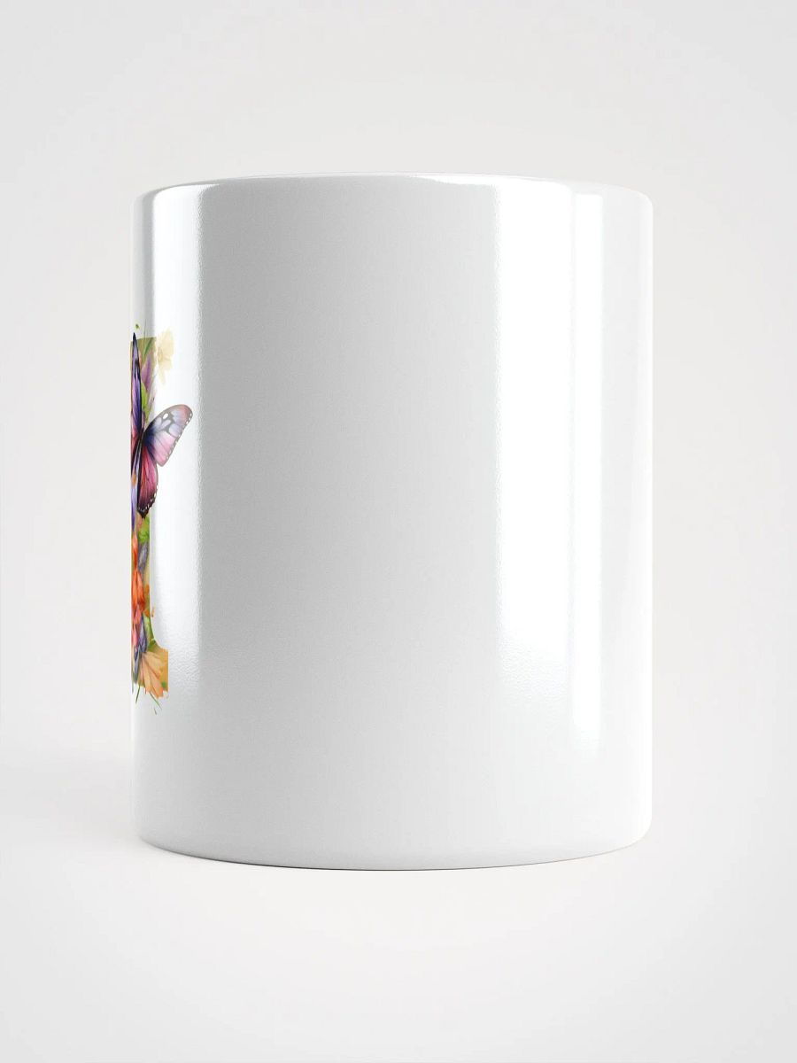 Letter I Monogram Floral Fantasy White Glossy Mug product image (15)
