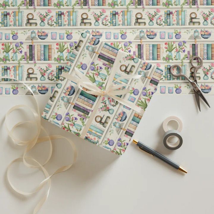 Papier Cadeau Bibliothèque Fleurie product image (2)