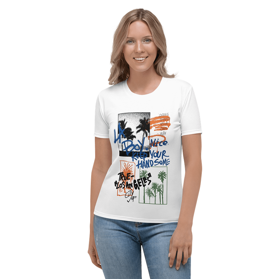 Women's Crew Neck T-Shirt Palm Three All-Over Print product image (1)