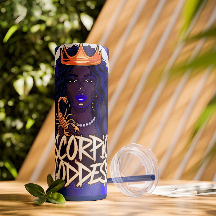Scorpio Goddess Tumbler Wrap - 20oz Sublimation Skinny Tumbler Wrap, Bold Astrology Design for Scorpio Queen, Perfect Zodiac Gift product image (1)