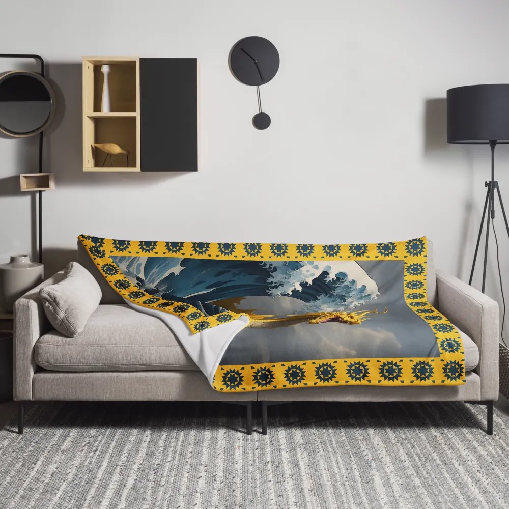 Dragon and the Wave/Throw Blanket by Allcolor Sublimation by PRINTFUL product image (3)