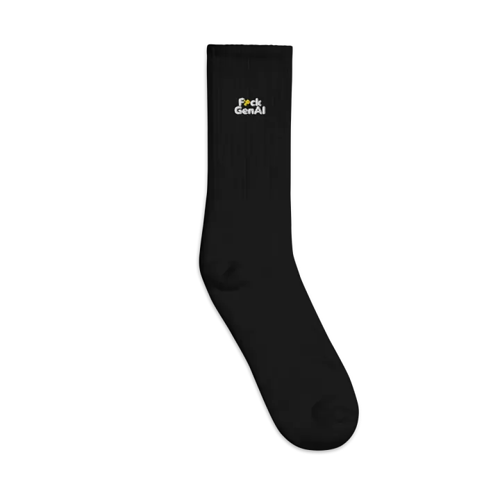 Absolut Idiocy Socks - F✨ck Generative AI (Bright Logo) product image (2)