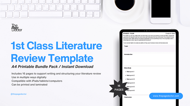 1st Class Literature Review Step-by-Step Template product image (2)